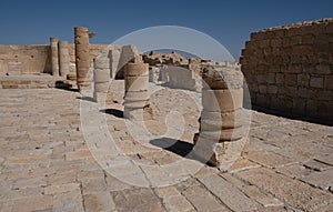 Remains of Avdat or Abdah and Ovdat and Obodat, ruined Nabataean city in the Negev desert