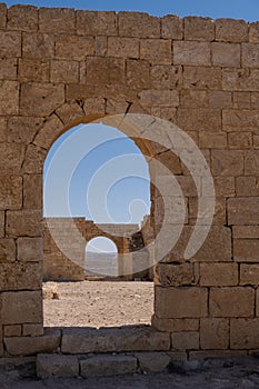 Remains of Avdat or Abdah and Ovdat and Obodat, ruined Nabataean city in the Negev desert