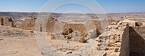 Remains of Avdat or Abdah and Ovdat and Obodat, ruined Nabataean city in the Negev desert