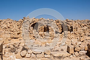 Remains of Avdat or Abdah and Ovdat and Obodat, ruined Nabataean city in the Negev desert