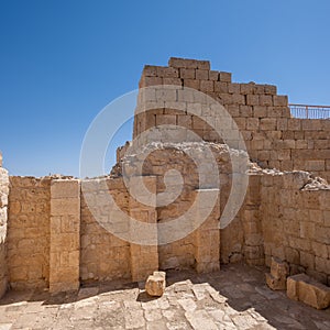 Remains of Avdat or Abdah and Ovdat and Obodat, ruined Nabataean city in the Negev desert. Israel