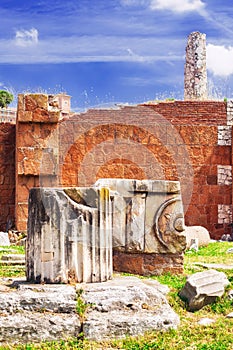 The remains of Basilica Fulvia at the Roman Forum