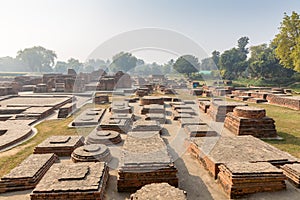 Remains of buddhist temple in Sarnath, Varanasi, Uttar Pradesh