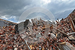 Remains of a Building Destroyed by an Earthquake