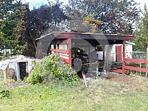 The remains of a burned out shed