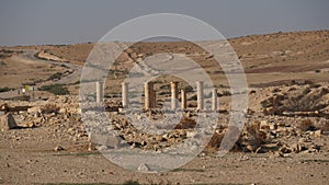 Remains of a Byzantine church at Nizana. Nabateans city at Negev desert