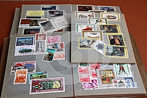 Remains of children`s collections. Collection of stamps 0136