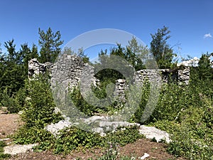 Remains of the Church of St. Cantianius Ostanki cerkve sv. Kancijana, Cerknica - Notranjska Regional Park, Slovenia