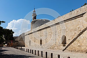 City wall of Aigues Mortes, land of Camargue and Provence, medieval town and history, Le Gard, France