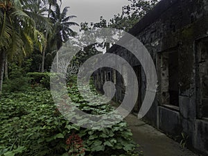 Remains of a civilian hospital built by the Japanese on Tonoas Island, Truk