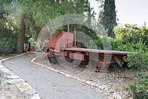 The remains of the defeated fighting vehicles of the Hagana - the IDF - ambushed during the War of Independence near the village o