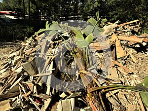 Remains of demolished residential home, Tampa, Florida