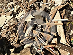 Remains of demolished residential home, Tampa, Florida