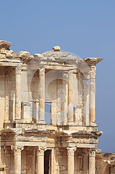 The remains of the enormous Library of Celsus