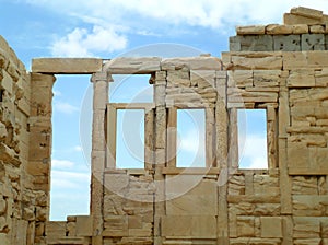 The remains of The Erechtheion & x28;Erechtheum& x29;, an ancient Ionic Temple on the Acropolis of Athens