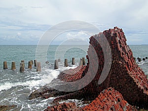 The remains of Fort Martello building on Kelor Island