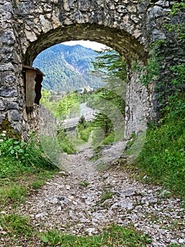 Remains of the fortress Porta Claudia in Scharnitz Austria