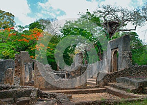 Remains of Gede in Kenya