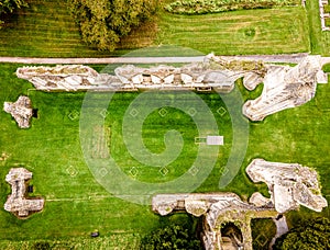 Remains of Glastonbury Abbey with links to King Arthur and Guinevere