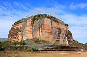 Remains of incomplete stupa Mingun Pahtodawgyi, Mandalay, Myanmar