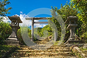 Remains of Jinguashi shrine in new taipei photo
