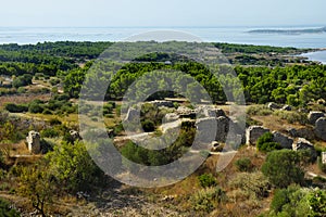 Remains of the Leucate castle, in France