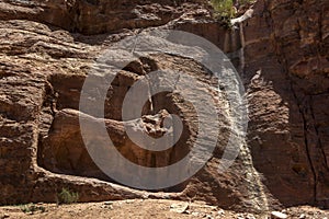 The remains of the Lion Fountain at Petra in Jordan.