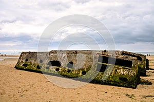 Remains of the Mulberry harbour in Normandy France, Europe