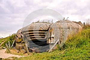 Remains of the Mulberry harbour in Normandy France, Europe