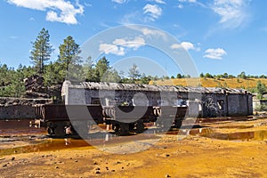 Remains of the old mines of Riotinto in Huelva Spain