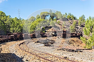 Remains of the old mines of Riotinto in Huelva Spain