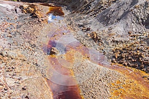 Remains of the old mines of Riotinto in Huelva Spain