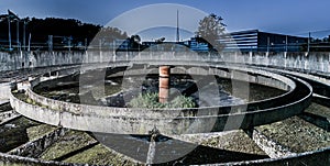 The remains of an old and partly dismantled sewage processing facility