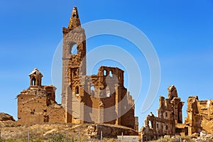 Remains of the old town of Belchite, Spain