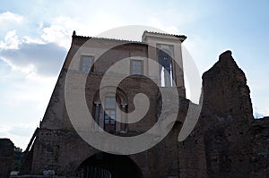 Remains of palace of emperor Titus Flavius Domitianus in Rome