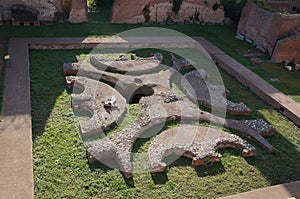 Remains of palace of emperor Titus Flavius Domitianus in Rome