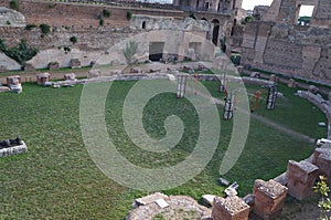 Remains of palace of emperor Titus Flavius Domitianus in Rome