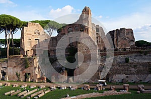 Remains of palace of emperor Titus Flavius Domitianus in Rome