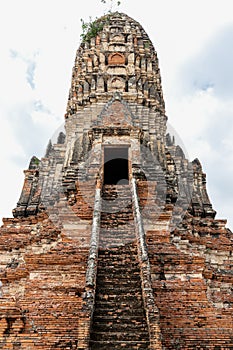 Remains of pancharam at Wat Chai Watthanaram, Ayutthaya, Thailand, Asia