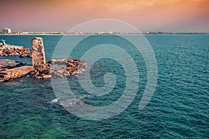 Remains of the Pisan Harbour in old city Akko