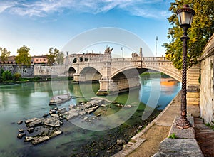 Remains of the Pons Neronianus in Rome