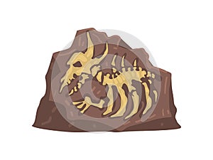Remains of the Prehistoric Animal, Aarchaeological Artifact Vector Illustration