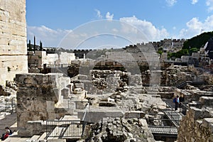 Remains of Robinson`s Arch, Jerusalem, Israel.