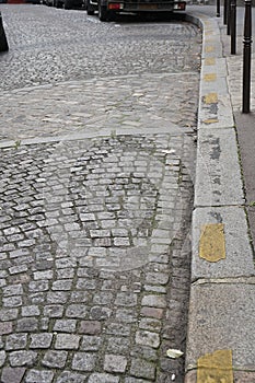 Remains of Roman rampart of Paris on Rue de la Colombe photo