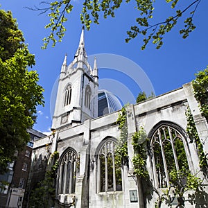 The Remains of St. Dunstan-in-the-East Church in London