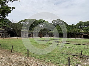 The remains of Tamsui Huwei Fort a century ago