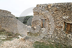 Remains of Torre de Armas in Alarcon, a little Middle-Ages town in Cuenca region