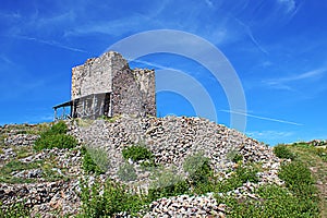 Remains of tower at fortress Koznik Serbia Ostaci tvrdjave Koznik