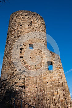 Remains of the tower of the Volmarstein castle ruins in Wetter an der Ruhr