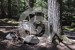 Remains of a very old truck at the Parkhurst ghost town, Whistler